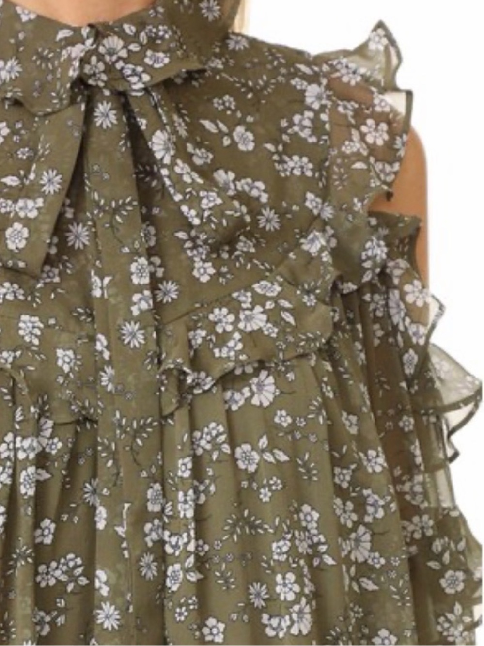 Robert Rodriguez Floral Cold Shoulder Dress Size 6 - Picture 3 of 12